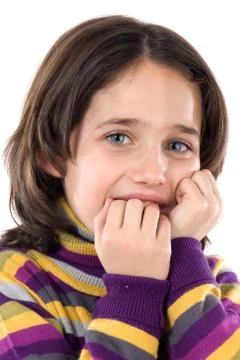 Afraid girl Foto stock