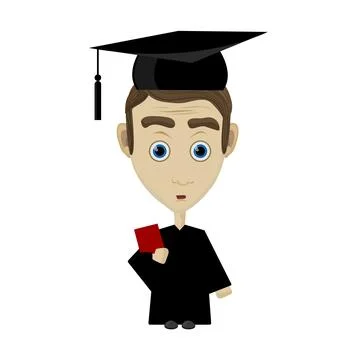 Afraid graduate Stock Illustration