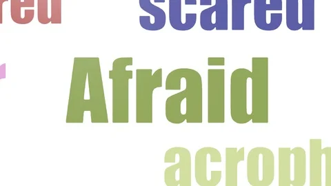 Afraid Tag Cloud Animated Isolated On White Video stock 107239291