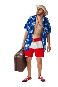 Afraid tourist Stock Photos