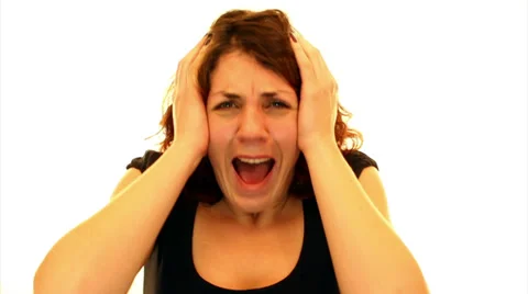 Afraid woman screaming Video stock 33733414
