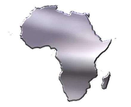 Africa 3D Silver Map Stock Illustration