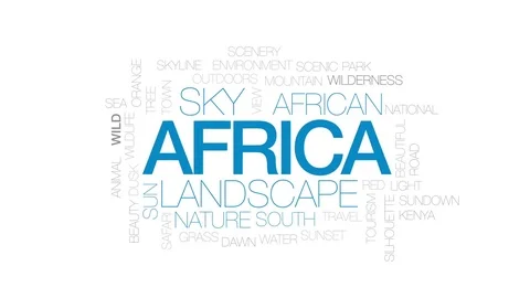 Africa animated word cloud, text design animation. Kinetic typography. Stock Footage 75186723