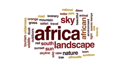 Africa animated word cloud, text design animation. Stock Footage 75367800