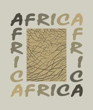 Africa - background with text and texture elephant Stock-Illustration