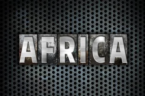 Africa Concept Metal Letterpress Type Stock Illustration