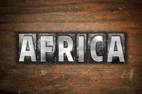 Africa Concept Metal Letterpress Type Stock Illustration