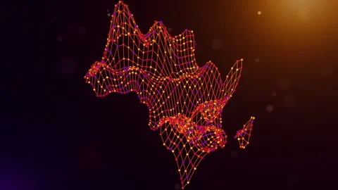 Africa Connected Intelligence Network Map Reveal Animation Stock Footage 336932655