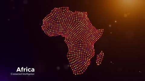 Africa Connected Intelligence Technology Network Map Concept Illustrazione stock