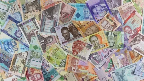 Africa currency notes slow rotating. African money, trade, economy, market Stock Footage 104305771
