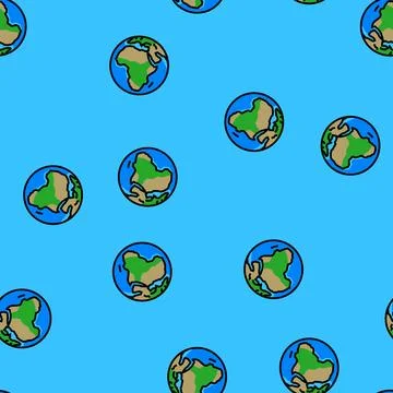 Africa earth planet map vector seamless pattern 스톡 일러스트