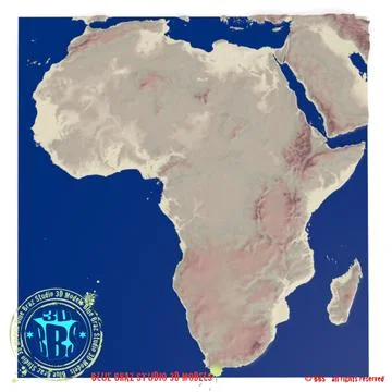 Africa elevation map 3D Model