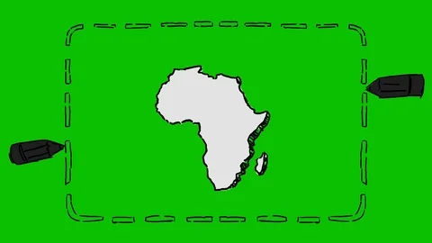 Africa - Hand-Drawn Animation - rectangle pencils black Stock Footage 97977463