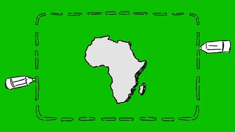 Africa - Hand-Drawn Animation - rectangle pencils white Stock Footage 97977527