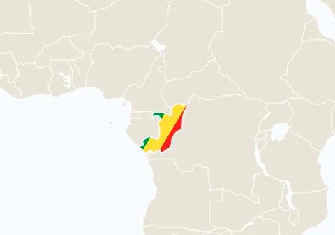 Africa with highlighted Congo map. Stock Illustration