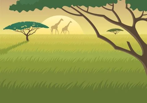 Africa Landscape Stockillustratie