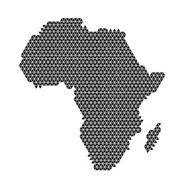 Africa map abstract schematic from black triangles repeating pattern Stock Illustration