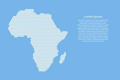 Africa map abstract schematic from white  triangles repeating pattern Stock Illustration