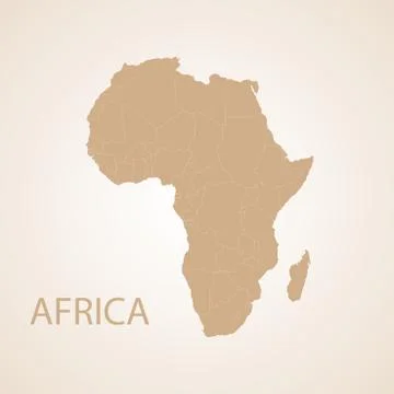 Africa map brown Stock Illustration