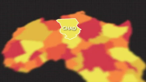 Africa Map Chad Selection 3D Animation Stock Footage 283884824