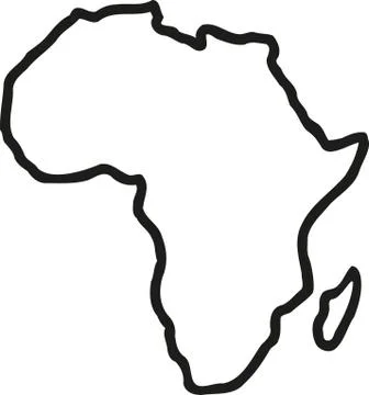 Africa map contour Stock Illustration