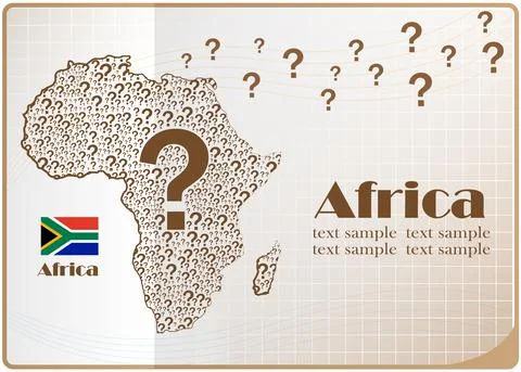 Africa map flag made from question mark. Stock Illustration