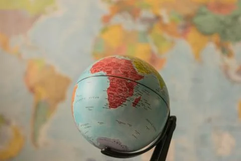 Africa map on a globe Stock Photos