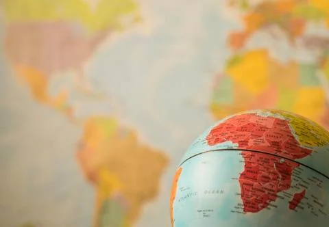 Africa map on a globe Stock Photos