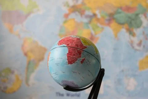 Africa map on a globe Stock Photos