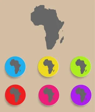 Africa Map - icon isolated. Vector Stock Illustration