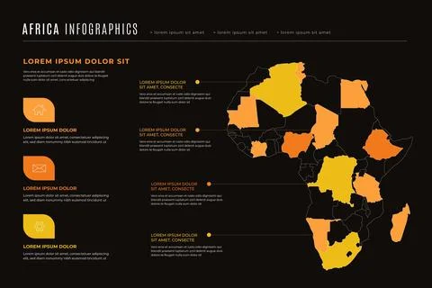Africa map infographic in flat design Illustrazione stock