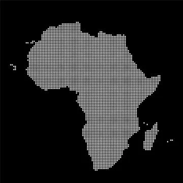 Africa map made from halftone dot pattern 스톡 일러스트
