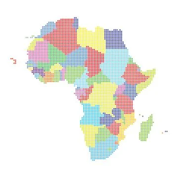 Africa map made from halftone dot pattern Illustrazione stock