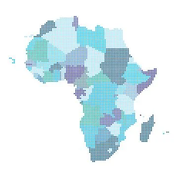Africa map made from halftone dot pattern Illustrazione stock