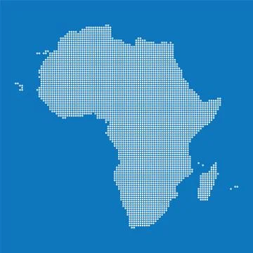 Africa map made from halftone dot pattern Illustrazione stock