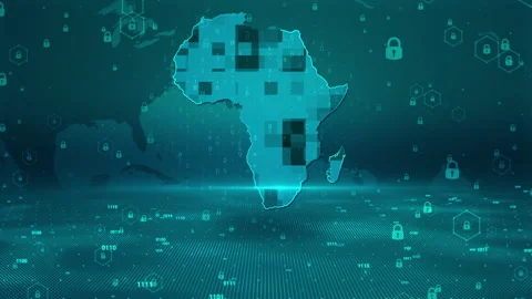 Africa Map Password Security Digital Business Technology Background Stock Footage 339044286