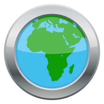 Africa Map Silver Icon Stock Illustration