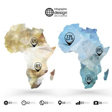 Africa map template, triangle design, infographics vector illustration Stock Illustration