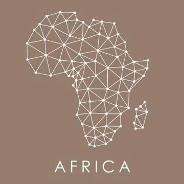Africa map vector - connected dots simple illustration. Stock Illustration
