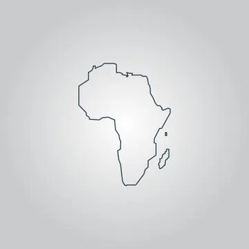 Africa Map - Vector icon isolated Stock Illustration