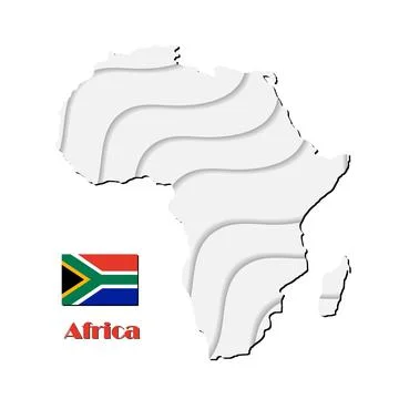 Africa map on white background. vector illustration. Stock Illustration