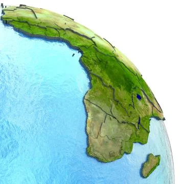 Africa on model of Earth Stock Illustration