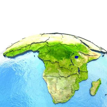 Africa on model of Earth Stock Illustration