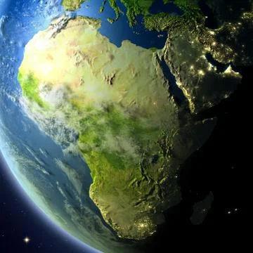 Africa from orbit Stock Illustration