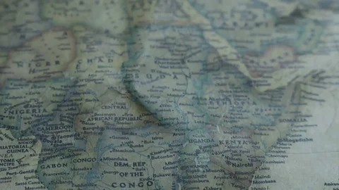 Africa Paper Map Stock Footage