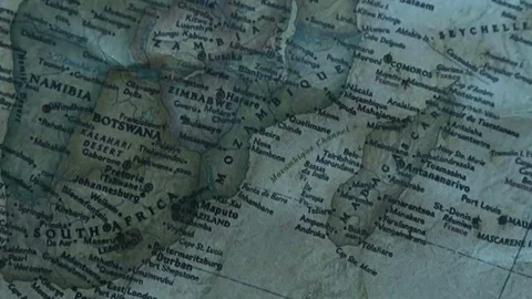 Africa Paper Map Stock Footage 71798425