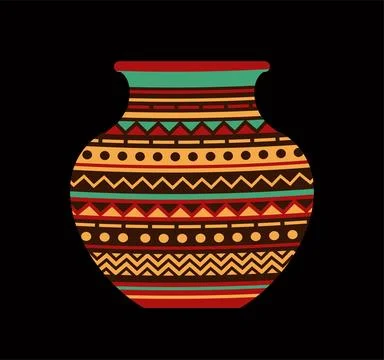 Africa pattern at vase vector concept Stock Illustration