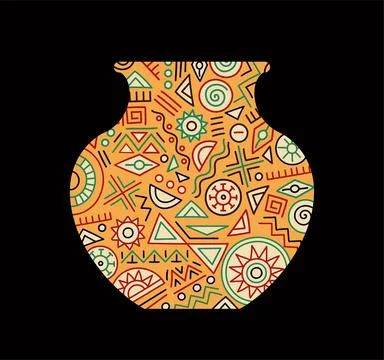 Africa pattern at vase vector concept Illustrazione stock