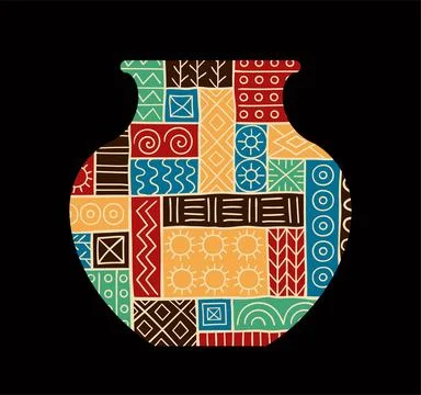 Africa pattern at vase vector concept Illustrazione stock
