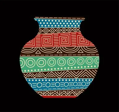 Africa pattern at vase vector concept Illustrazione stock